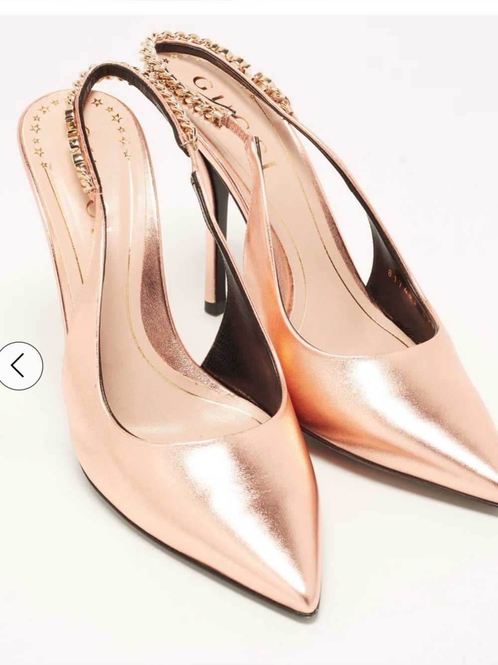 NIB GUCCI SIGNORINA Slingback  in Rose Gold